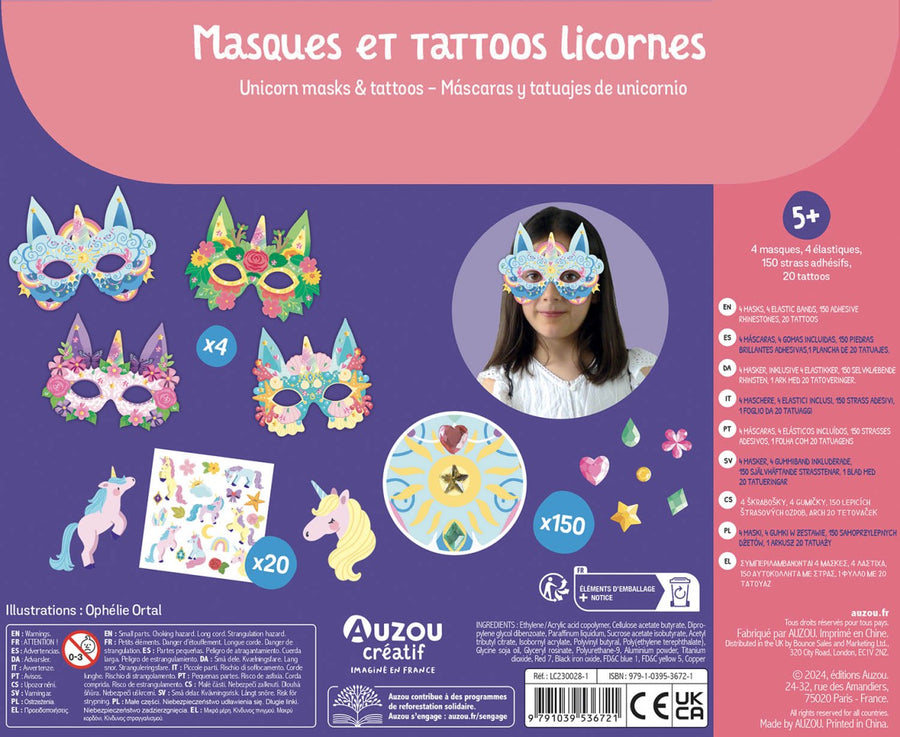 Masques et Tattoos Licornes