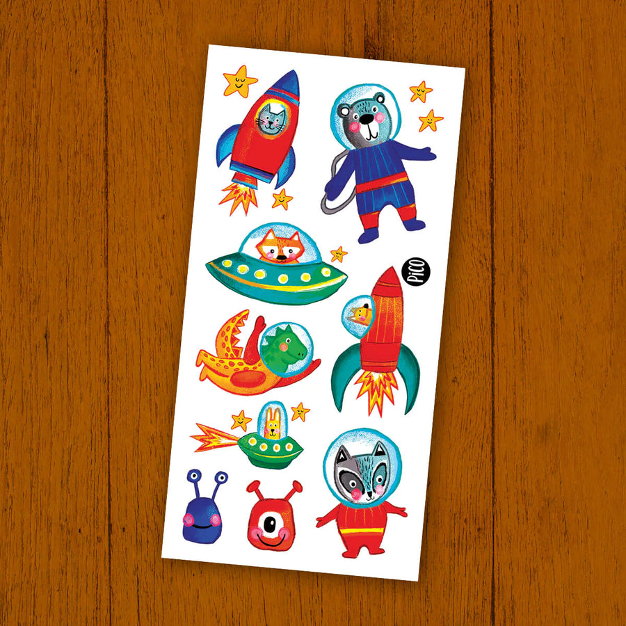 Temporary Tattoos - Astronaut Animals