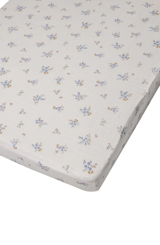 Drap Contour en Mousseline Bambou - Petites Fleurs