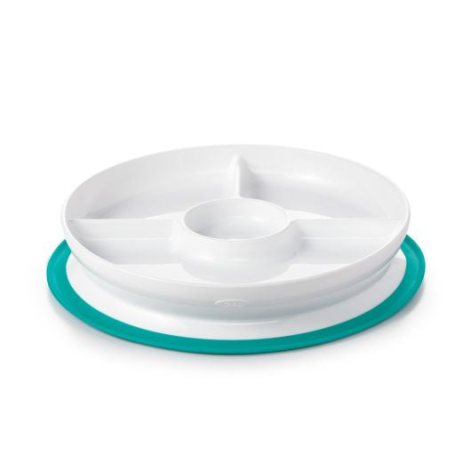 Assiette en Plastique avec Base à Succion - Turquoise