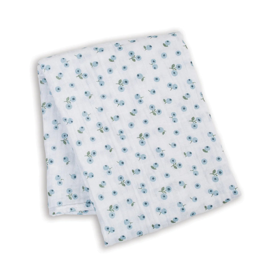 Doudou mousseline - 100% Coton - Bleuets