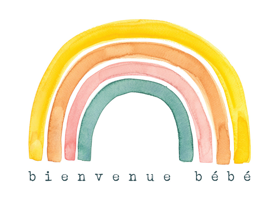 Carte de Souhaits - Arc-en-Ciel Bienvenue Bébé!