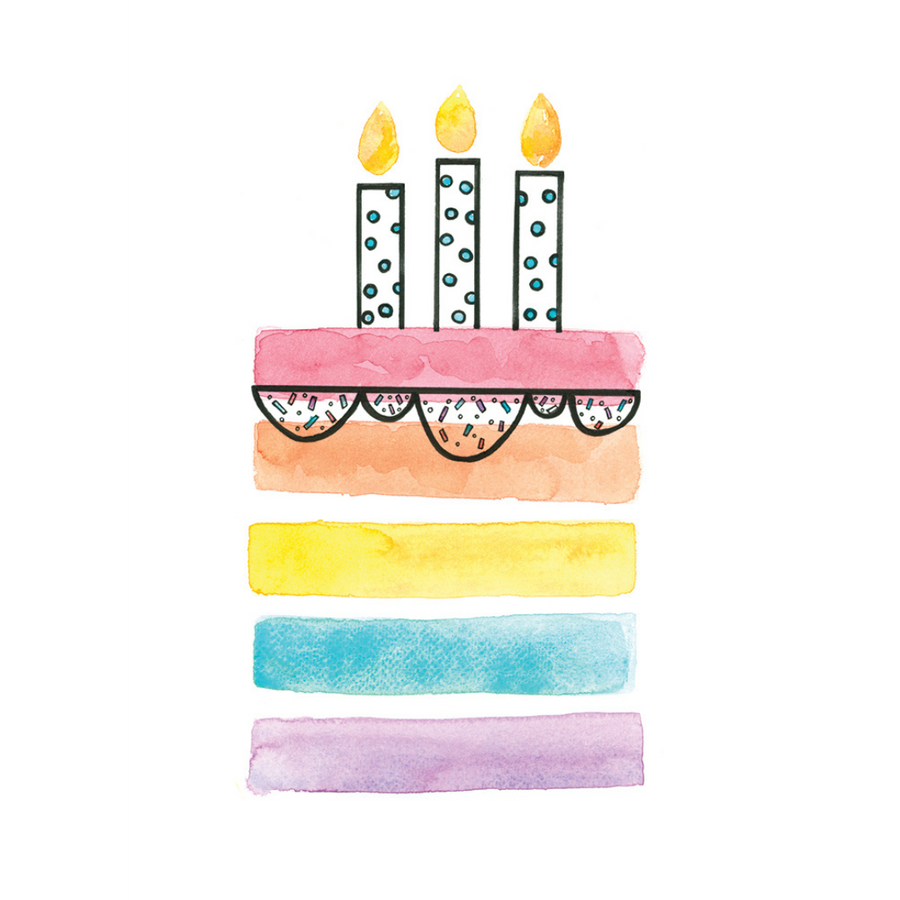 Greeting Card - Happy Birthday Cake