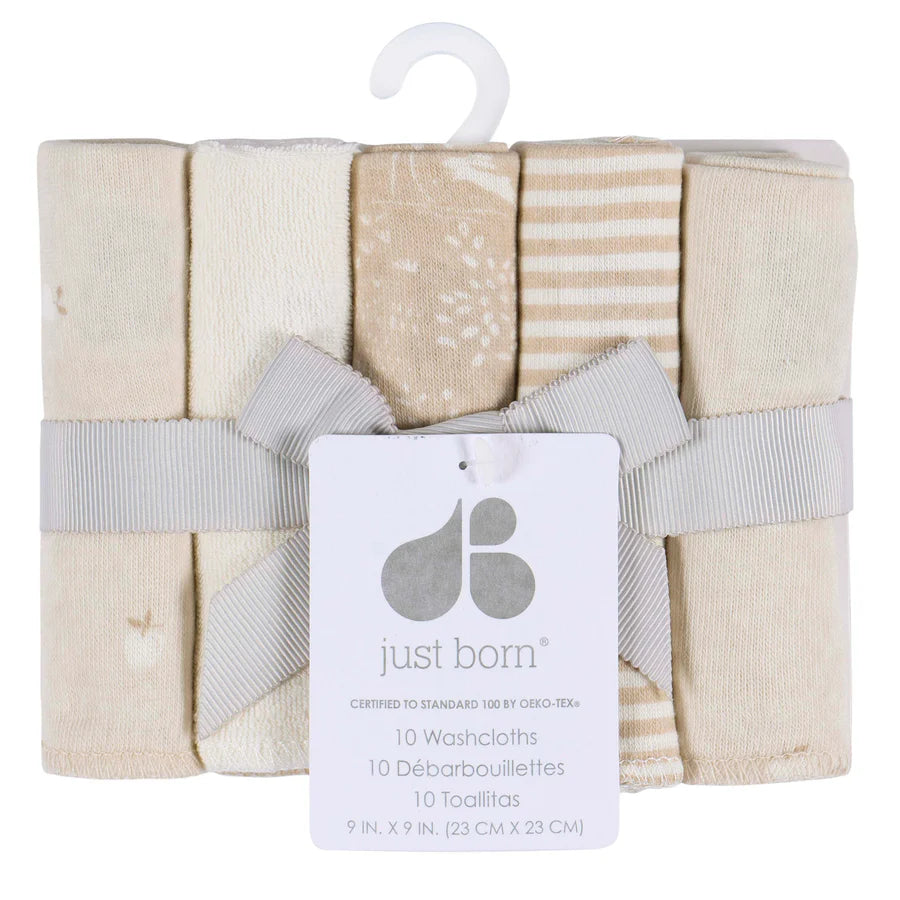 Débarbouillettes en Coton - Paquet de 10 - Beige