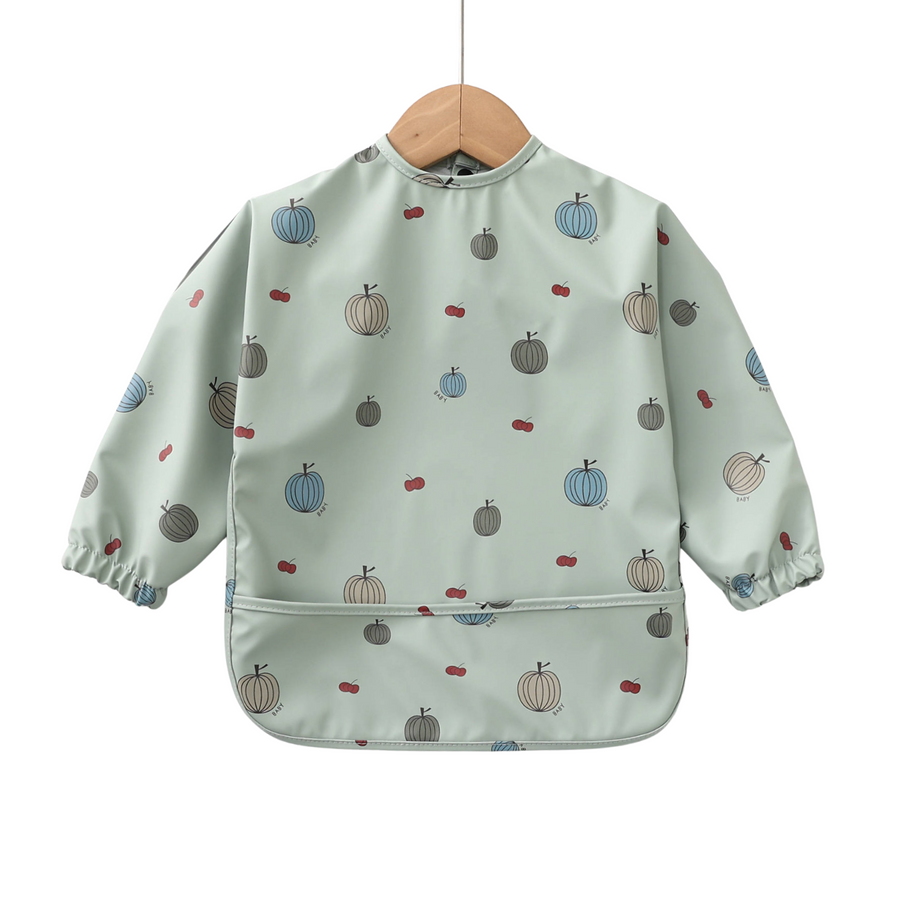 Long-Sleeved Bib - Green Pumpkins