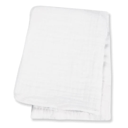 Muslin Swaddle Blanket - Bamboo/Cotton - White