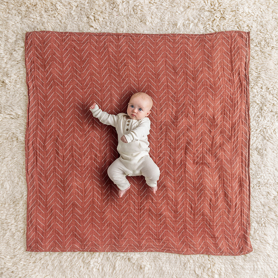 Doudou-Foulard en Mousseline - Coton - TerraCotta