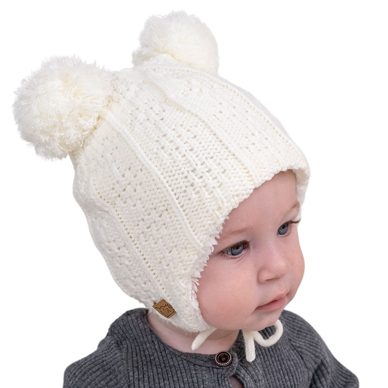 Tuque Ourson en Laine - Crème