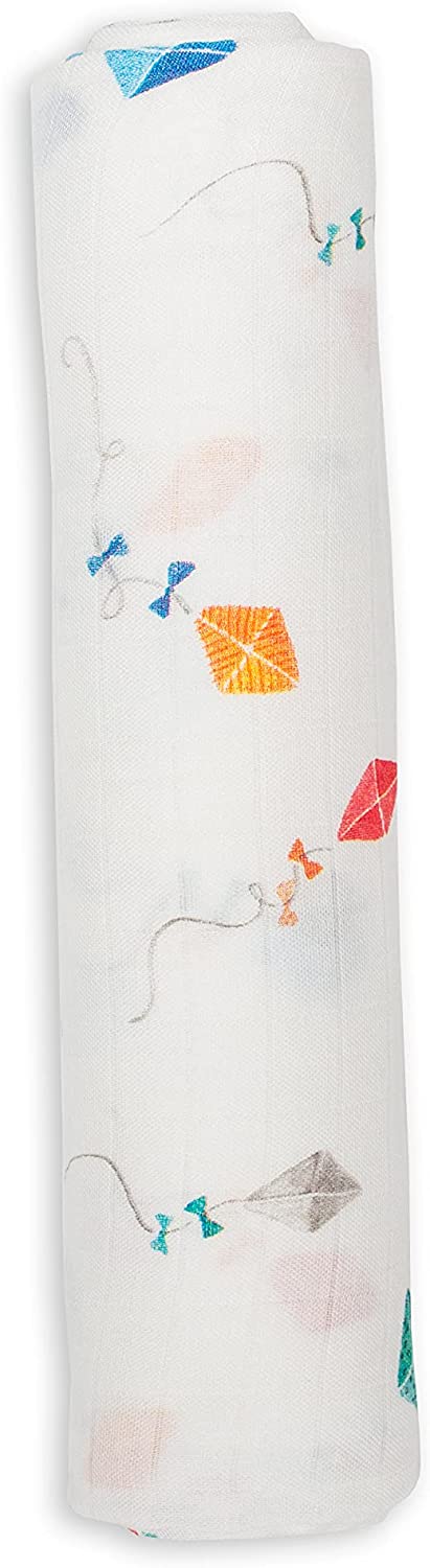 Muslin Swaddle Blanket - Bamboo/Cotton - Kites