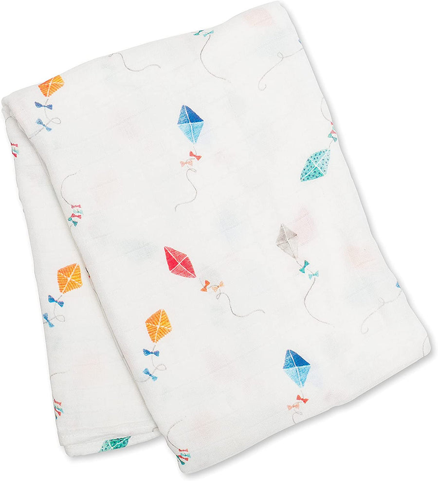 Muslin Swaddle Blanket - Bamboo/Cotton - Kites