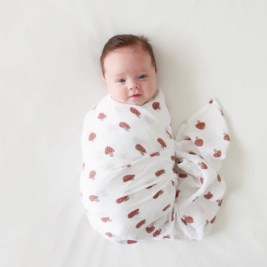 Muslin Swaddle Blankets Set - 100% Cotton - Mushroom/Sand