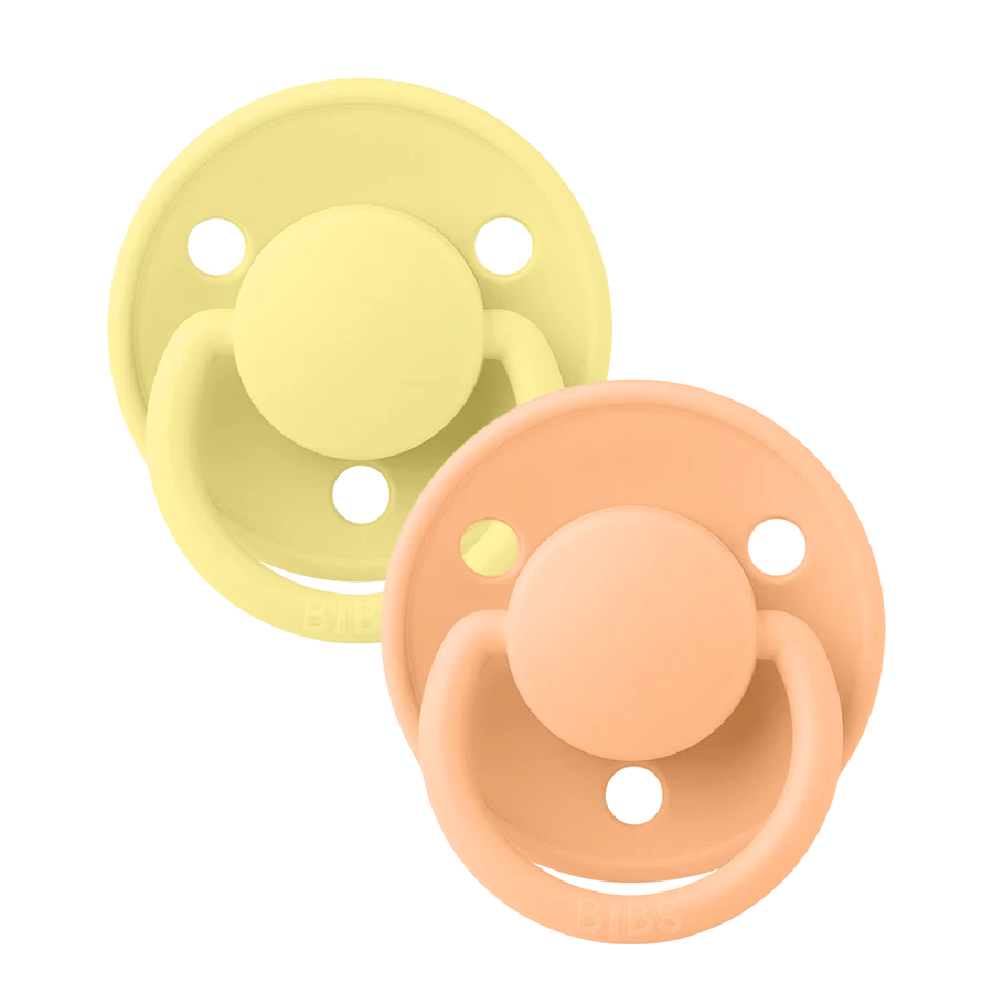 BIBS Pacifiers - Pack of 2 - Peach Sunset (Peach Cream/Sun) (De Lux)