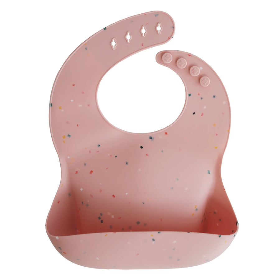Silicone Bib - Pink Confetti