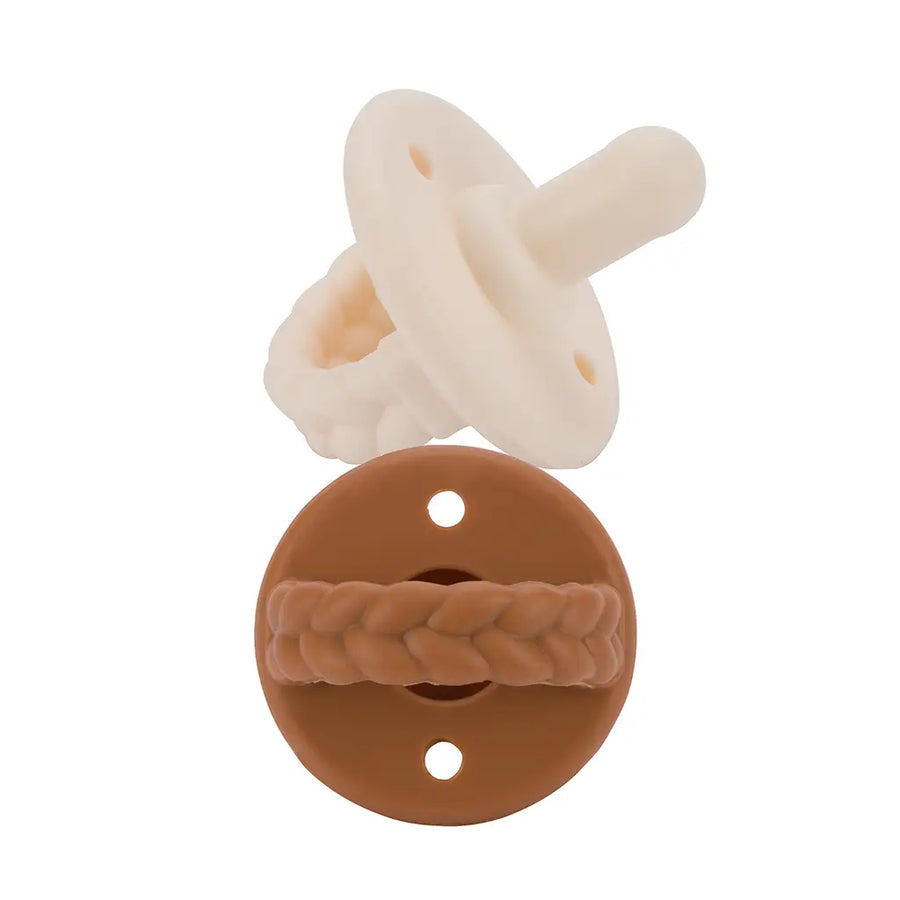 100% Silicone Soother - Pack of 2 - Coconut & Caramel