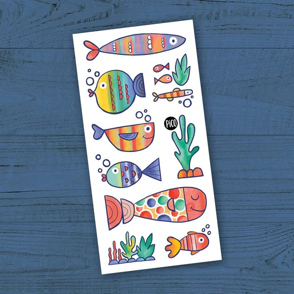 Temporary Tattoos - Colorful Fish