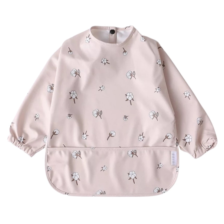 Long-Sleeved Bib - Cotton Flower