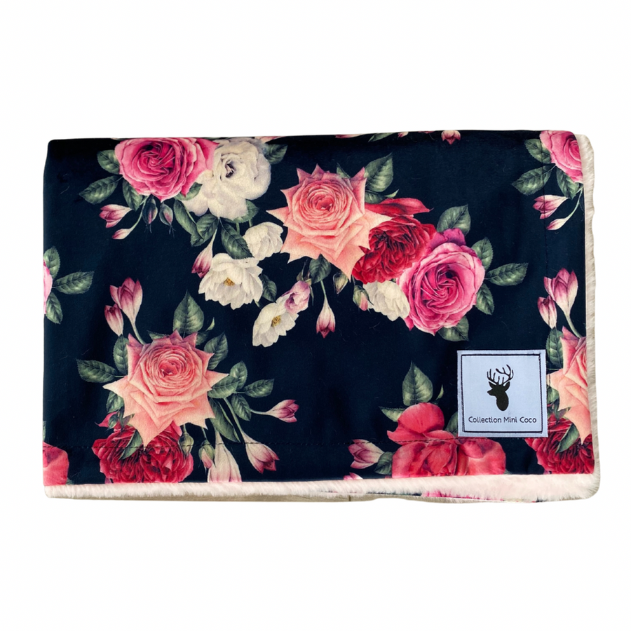 Couverture Minky - Floral Foncé