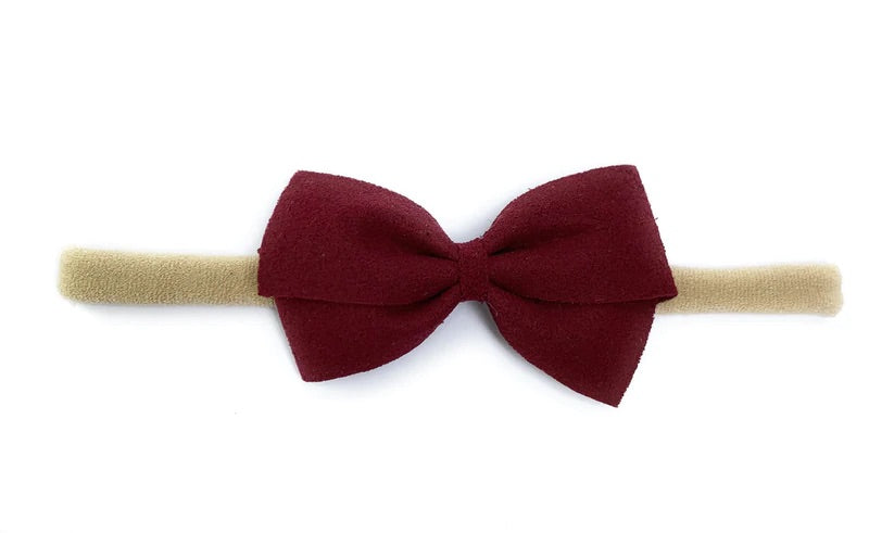 Nylon Headband - Fabric Buckle - Burgundy - 0 to 24 months